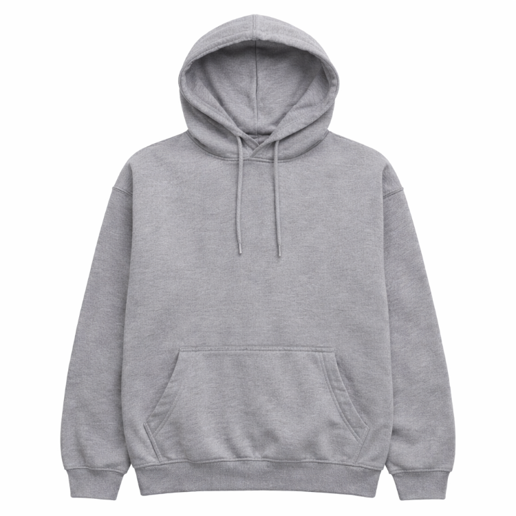 Kişiye Özel Baskı – Regular (Avrupa Kalıp) Açık Gri Hoodie / Kapüşonlu Sweatshirt