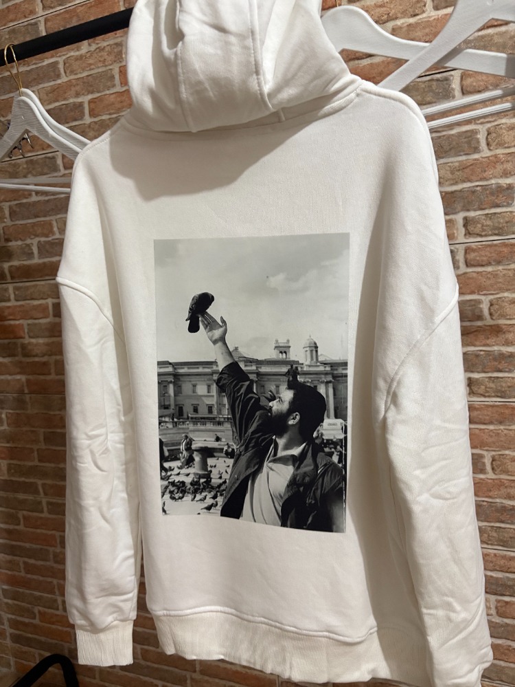 Kişiye Özel Baskı – Oversize Beyaz Hoodie / Sweatshirt