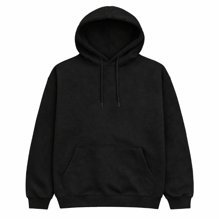 Kişiye Özel Baskı – Regular (Avrupa Kalıp) Siyah Hoodie / Kapüşonlu Sweatshirt
