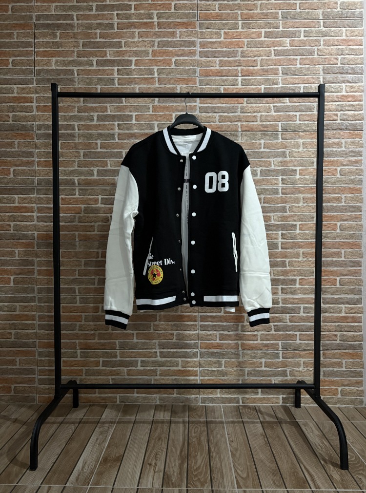 KoyuXam – Unisex Kolej Ceket (Siyah/Ekru)