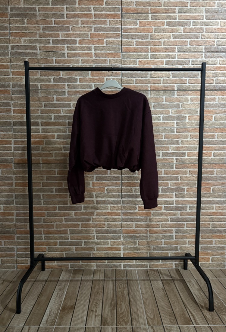 Mürdüm Crop Sweatshirt