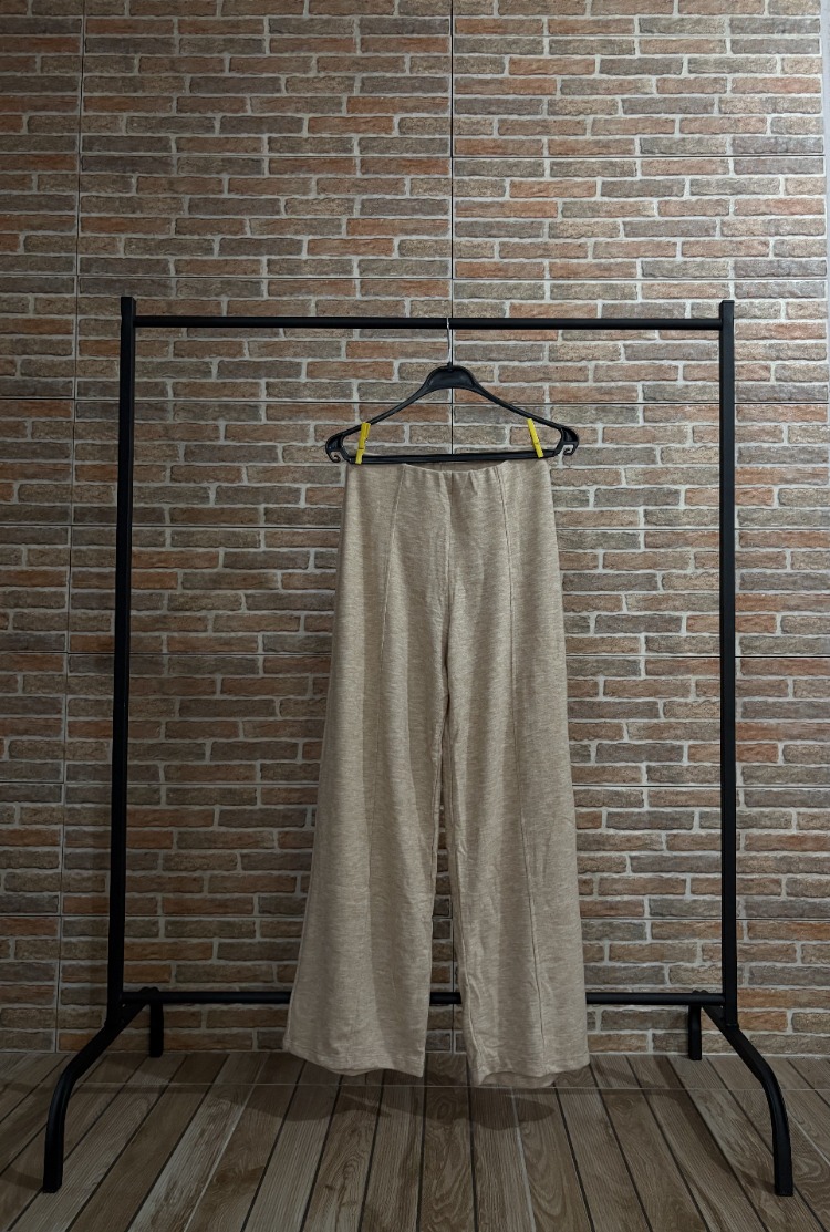 Kum Beji Geniş Paça Pantolon – Rahat Kesim (Takım Seçeneği Mevcut)