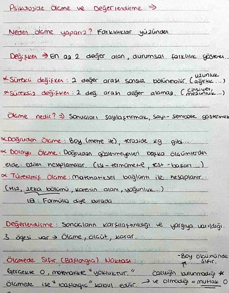 Ölçme değerlendirme vize notları