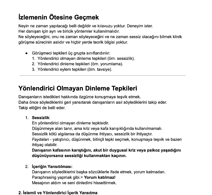 Görüşme Teknikleri Vize Notları