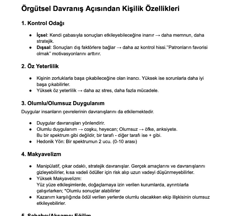 Endüstri ve Örgüt Psikolojisi Vize Notları
