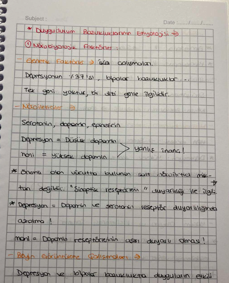 Psikopatoloji Vize Notlarım 