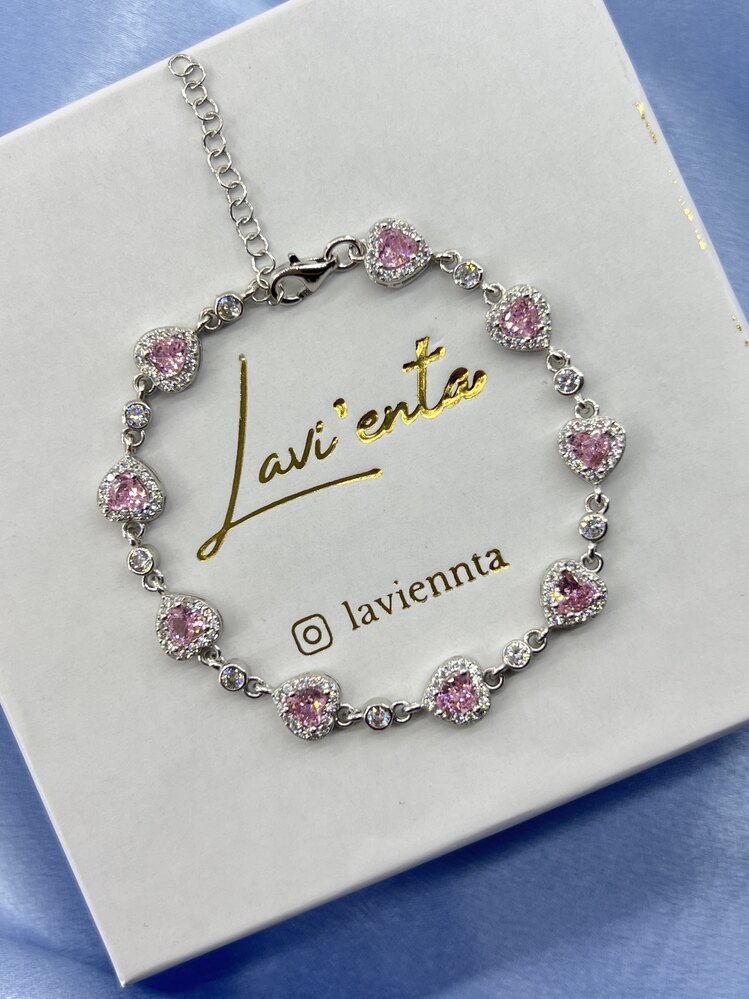 925 Ayar Gümüş Pembe Pandora Bileklik 