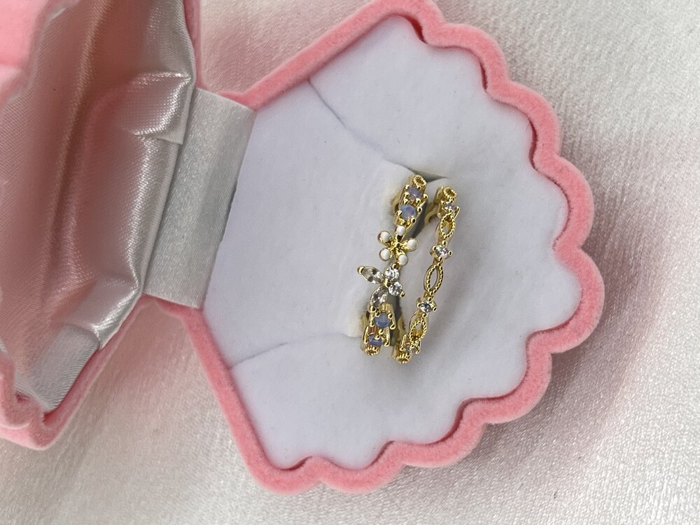Gold Zirkon Kaplama VIP Ayarlanabilir Yüzük