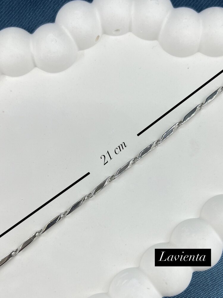 Erkek Gümüş 21 cm Uzunluğunda Çelik Bileklik 