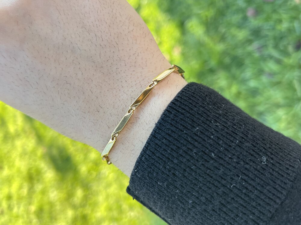 Erkek Gold 21 cm Uzunluğunda Çelik Bileklik