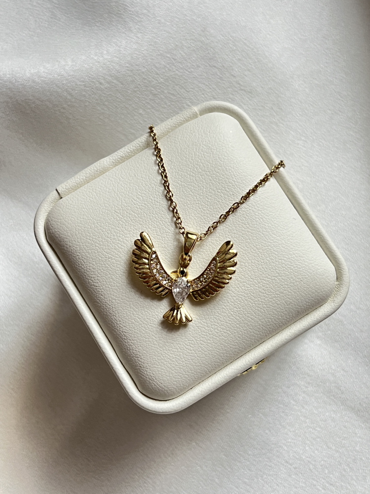 Gold Anka Kuşu Model Çelik Kolye (45 cm)
