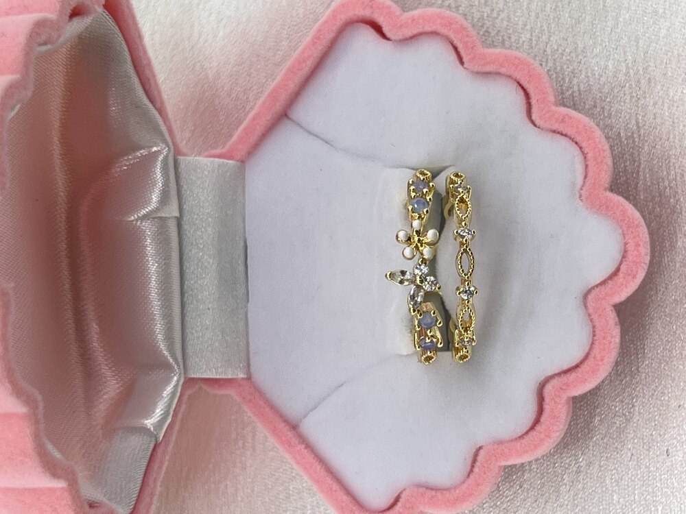 Gold Zirkon Kaplama VIP Ayarlanabilir Yüzük