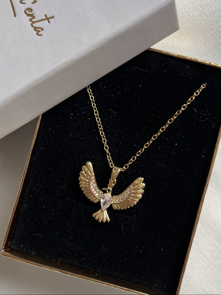 Gold Anka Kuşu Model Çelik Kolye (45 cm)