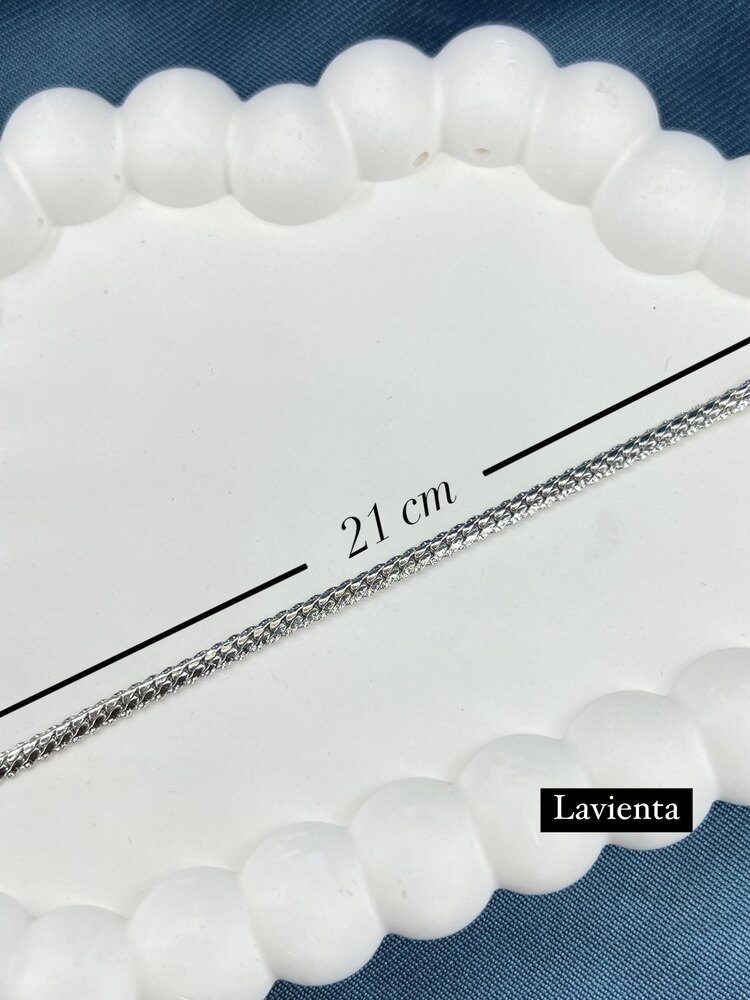 Erkek Gümüş 21 cm Uzunluğunda Çelik Bileklik 
