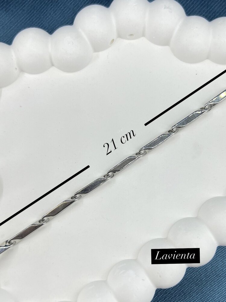 Erkek Gümüş 21cm Uzunluğunda Çelik Bileklik