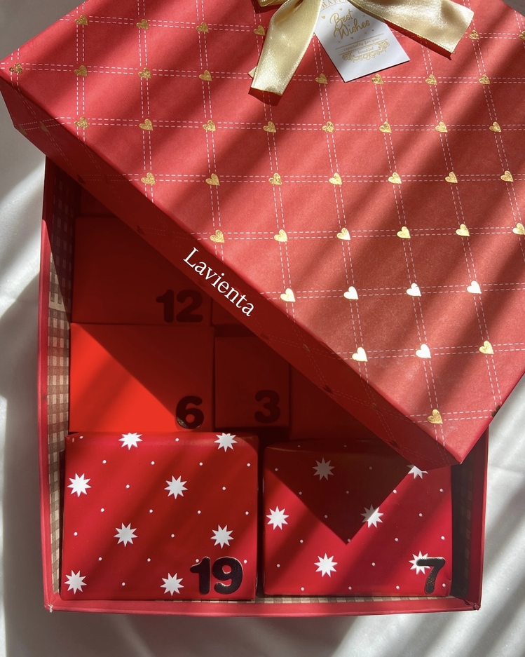 Kişiye Özel 6’lı Takı Advent Calendar Kutusu (İÇERİK AÇIKLAMADA) Kırmızı Kutu
