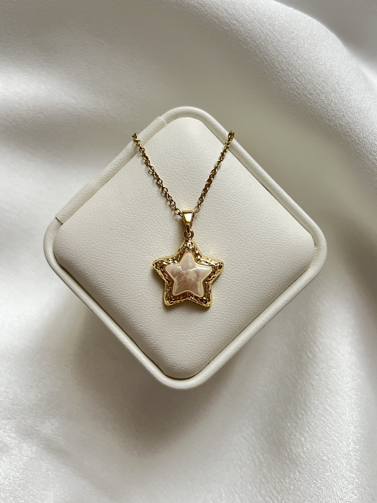 Gold Yıldız Model Çelik Kolye (45 cm)