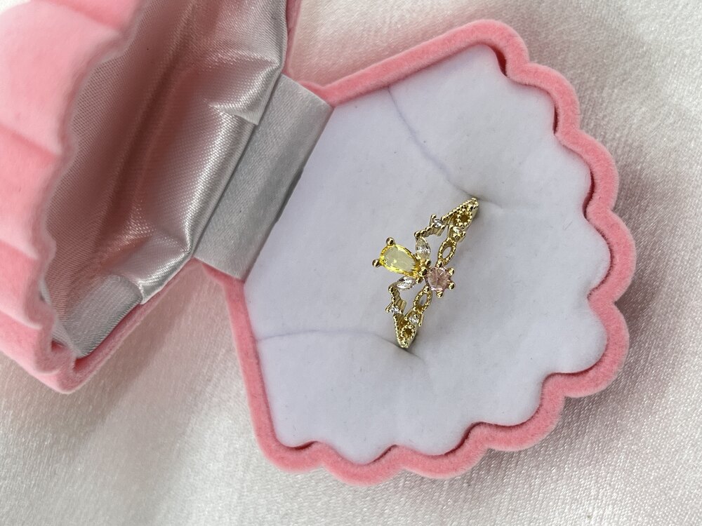 Gold Zirkon Taşlı Ayarlanabilir VIP Yüzük
