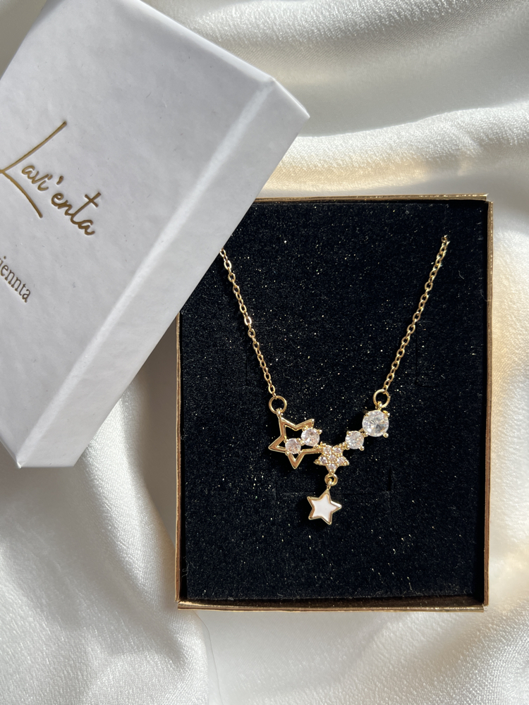 Gold Yıldız Model Çelik Kolye (45 cm)