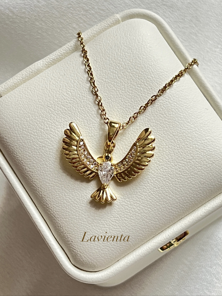 Gold Anka Kuşu Model Çelik Kolye (45 cm)