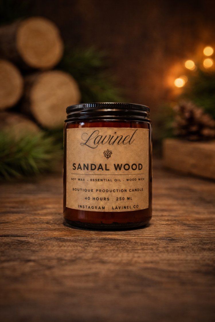 Sandal Wood Amber Kavanoz mum