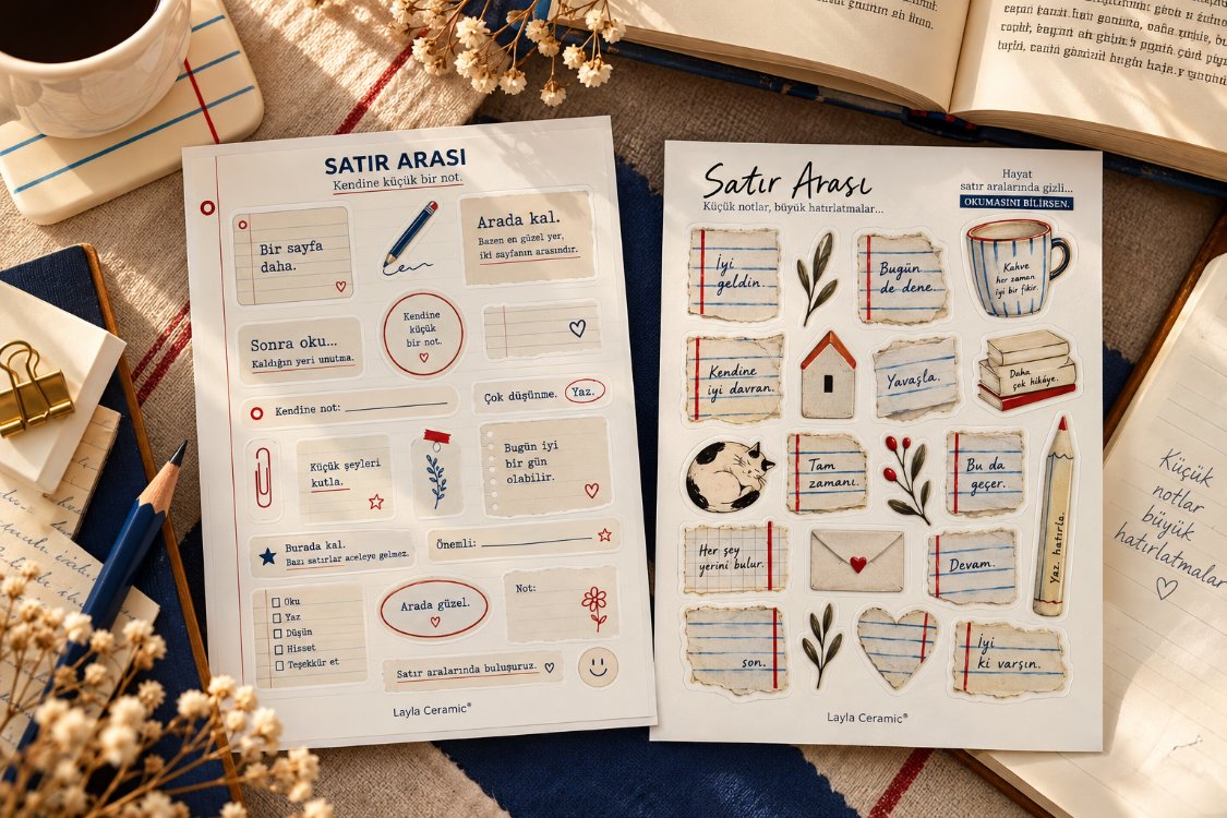 Satır Arası – Yırtık Sayfalar Sticker Sayfası