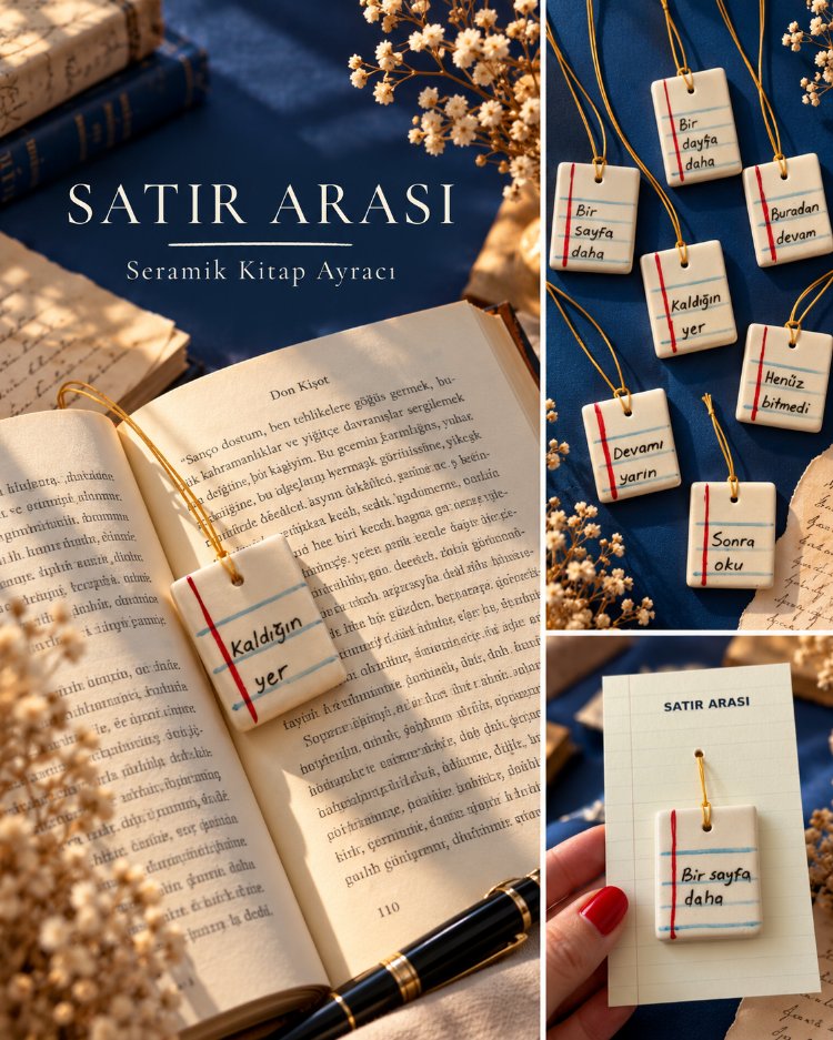 Satır Arası Seramik Kitap Ayracı