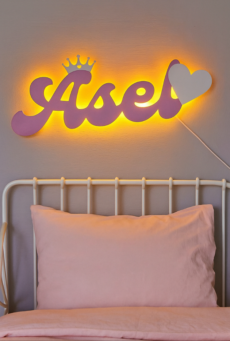 İsme özel mdf  gece lambası
