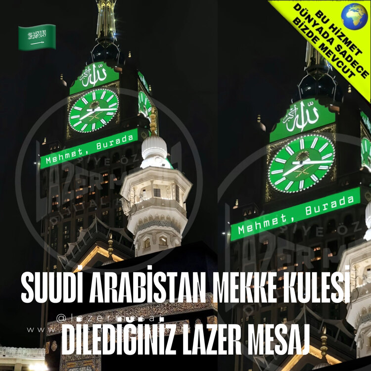 DÜNYA SAAT KULESİ’NDE DİLEDİĞİNİZ YAZI MONTAJ VİDEO
