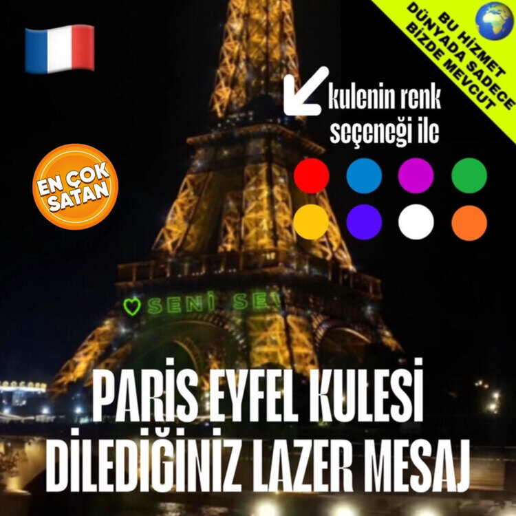 PARİS EYFELDE DİLEDİĞİNİZ YAZI MONTAJ VİDEO