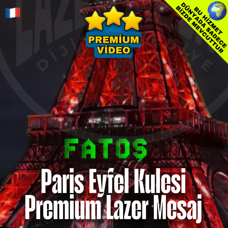 PREMİUM PARİS EYFELDE DİLEDİĞİNİZ YAZI MONTAJ VİDEO