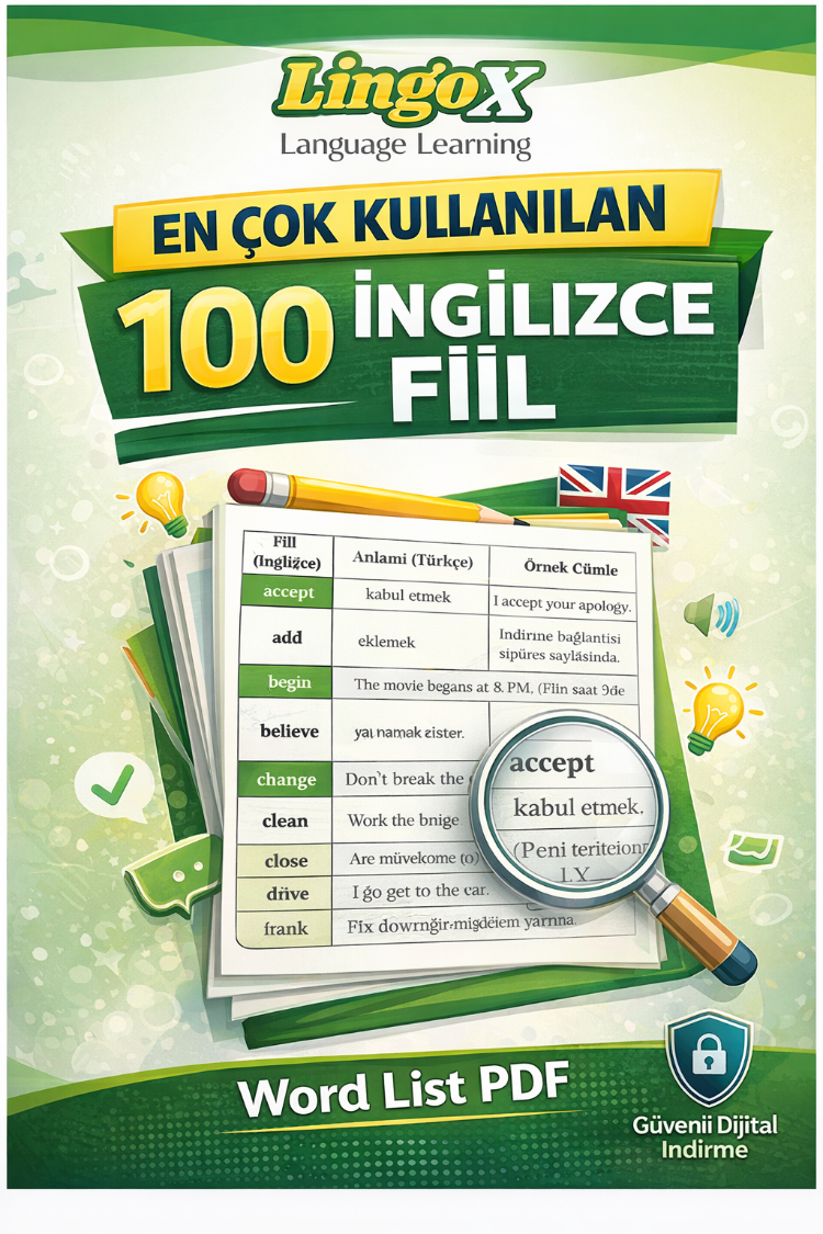 En Çok Kullanılan 100 İngilizce Fiil (PDF)