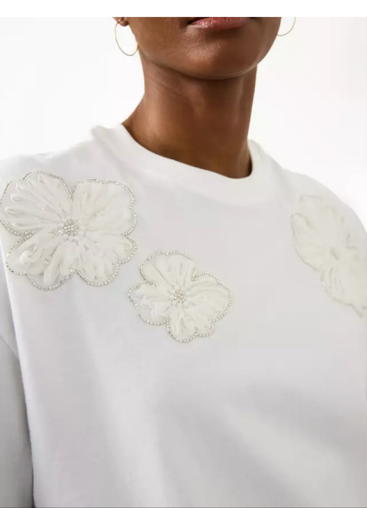 Tu clothing white çiçekli kadın Tshirt