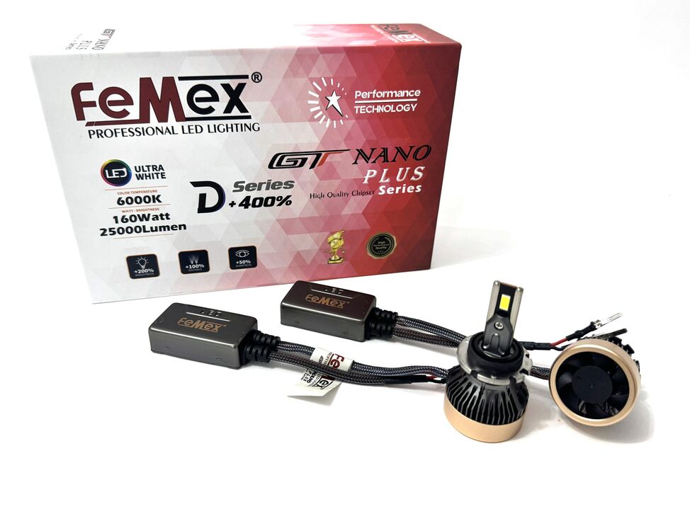 Femex GT Nano Plus D Serisi D3S LED Xenon 25000 Lümen 7545 CSP Chipset