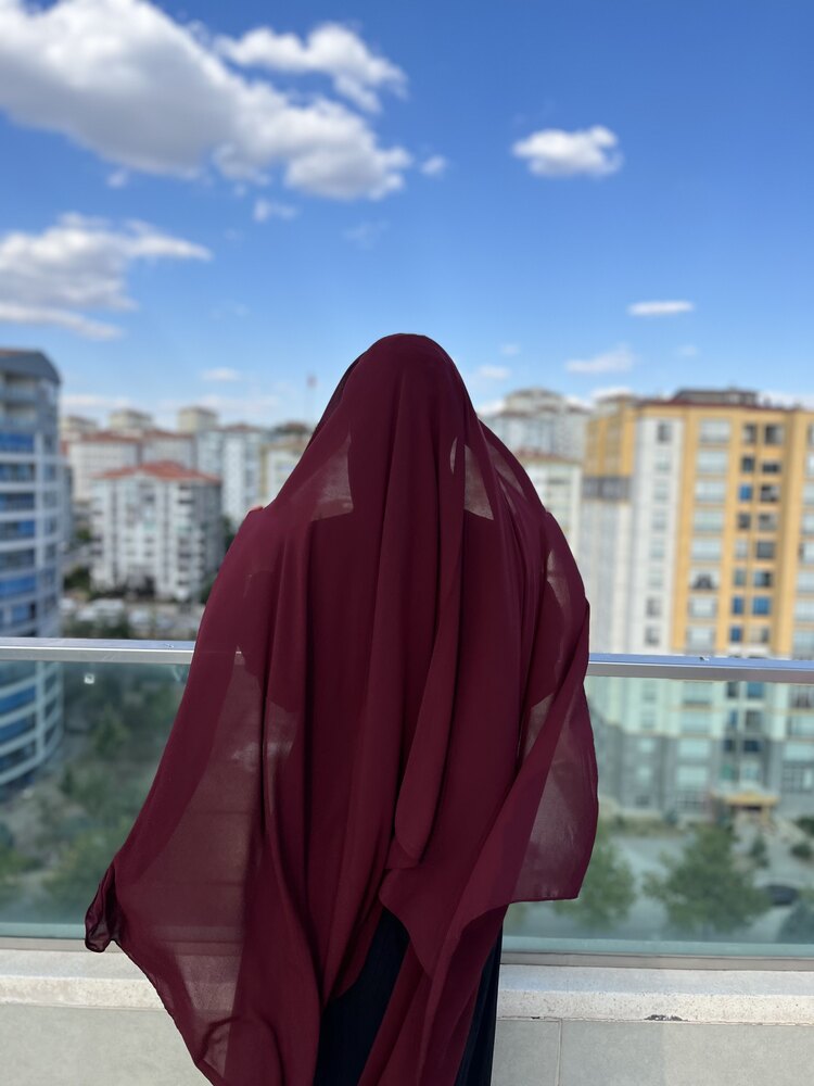 Bordo Suudi İpeği Şal