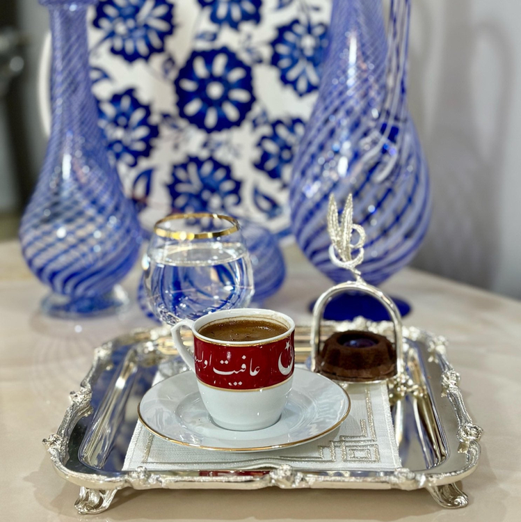Kırmızı Afiyet Olsun Yazılı Kahve Fincanı 80cc