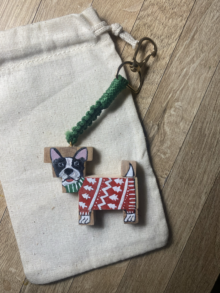 Dog Wood Keychains
