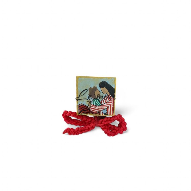 Family wood brooch no 4