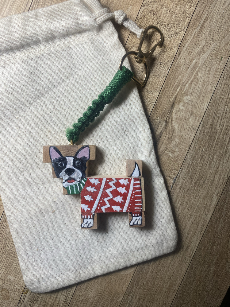 Dog Wood Keychains
