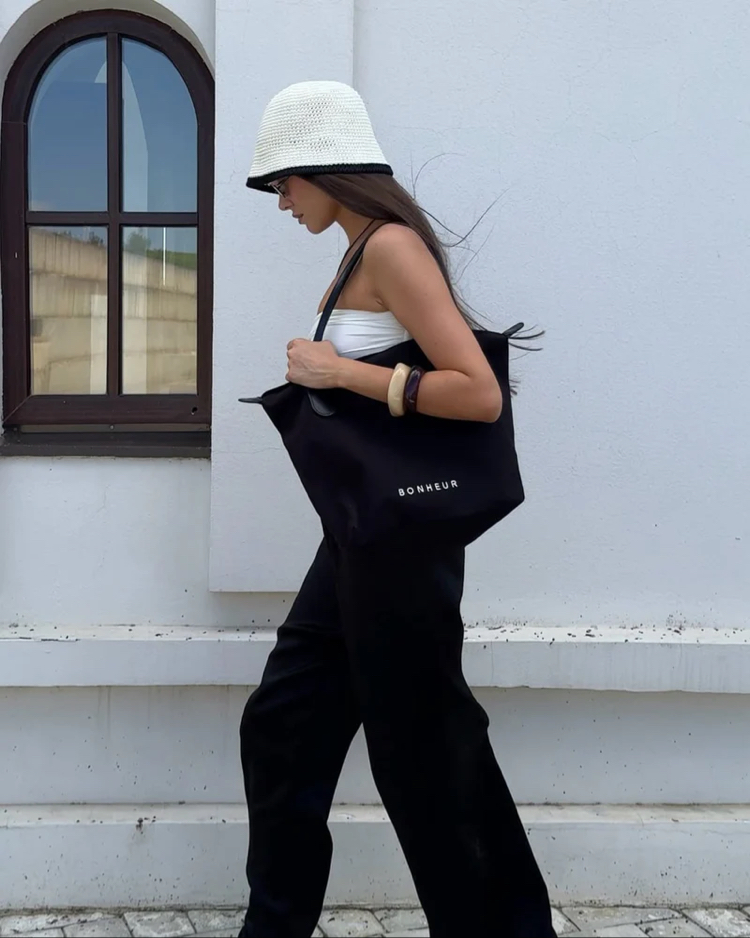 N°7 KANVAS ÇANTA- ICONIC BLACK