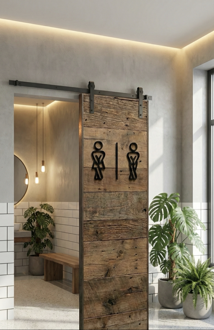 Modern WC Kapı Simgesi | Minimal Kadın – Erkek Tabela