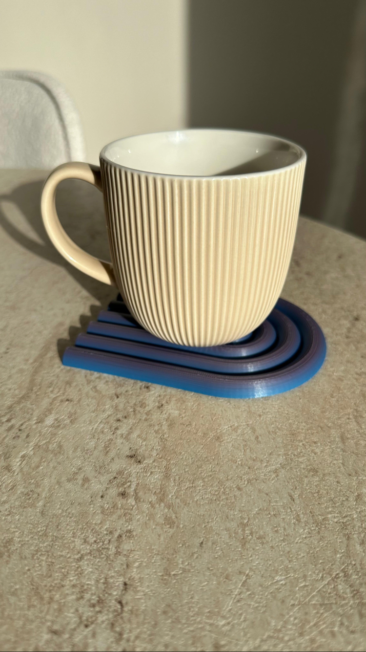 Modern Dalga Formlu Bardak Altlığı
