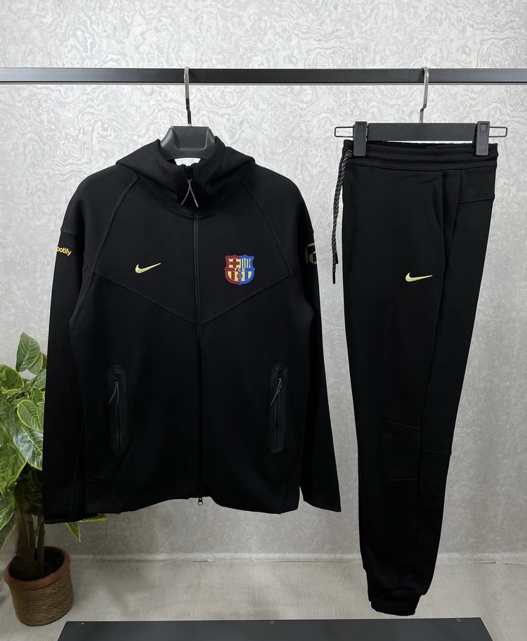 FC Barcelona Tech Fleece Siyah Eşofman Takımı