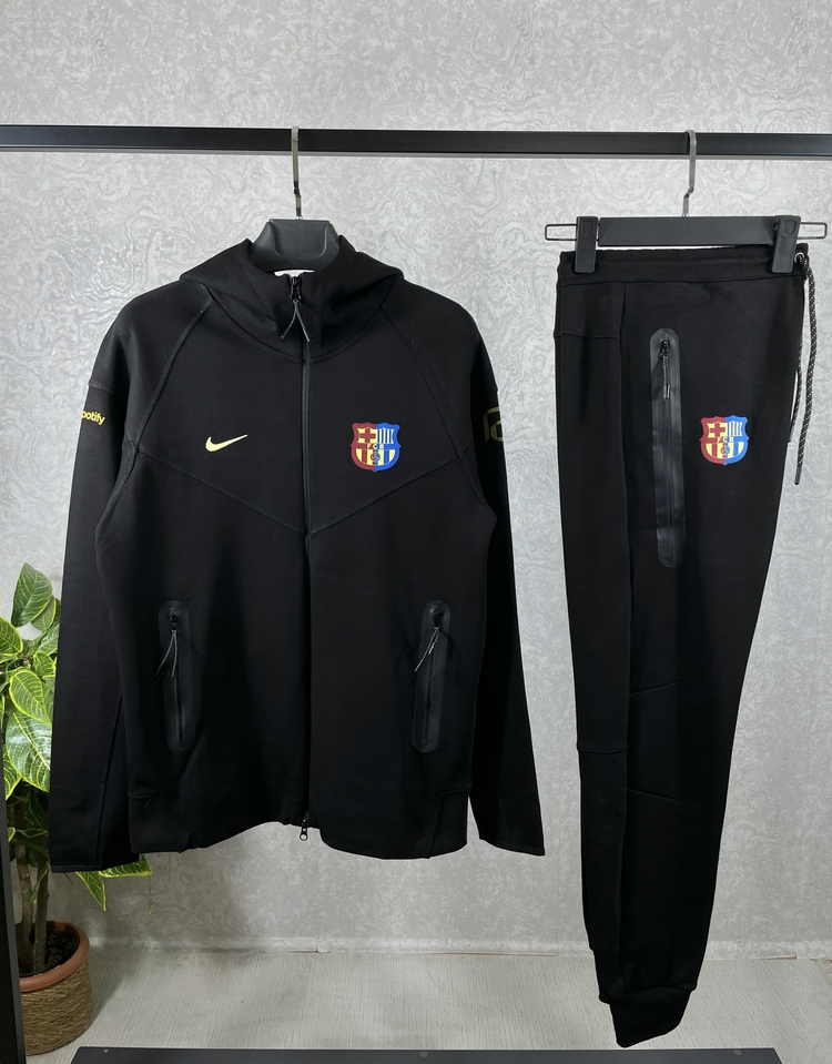 FC Barcelona Tech Fleece Siyah Eşofman Takımı