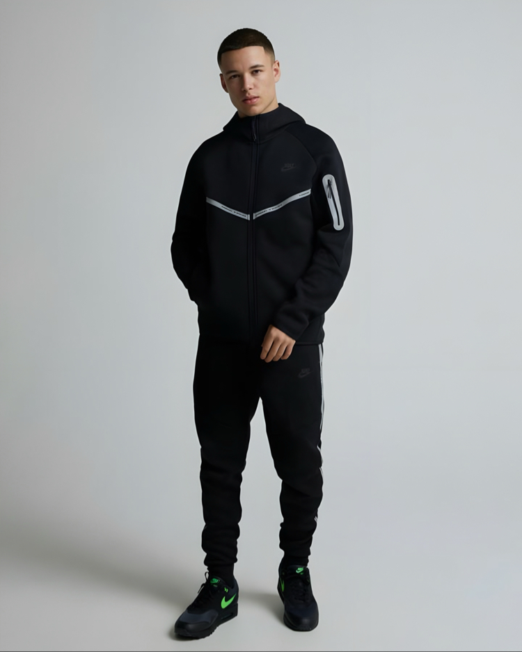 Reflektör Tech Fleece Siyah Eşofman Takımı