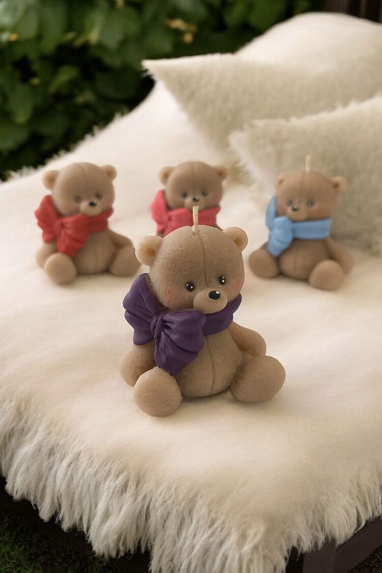 fiyonklu ayıcık soy wax mum