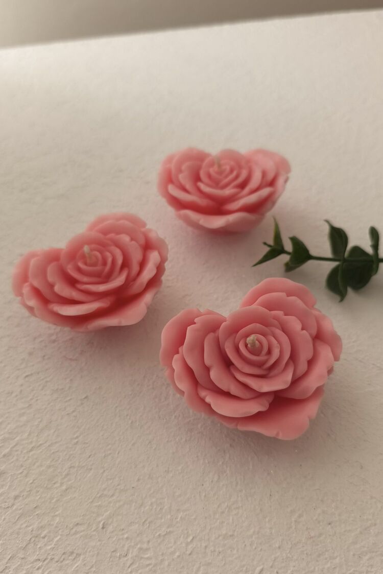 heart rose soy wax mum