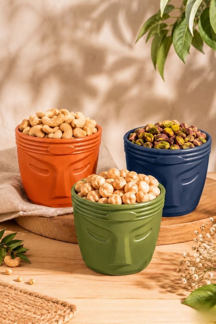 3 Parça Dekoratif Kase Takımı | Çerezlik Atıştırmalık Sunum Kasesi | BPA Free