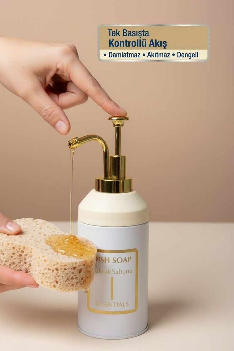 Standlı Sıvı Sabunluk Seti | El Sabunu  Bulaşık Sabunu | Metal Stant | 350 ML | Metal