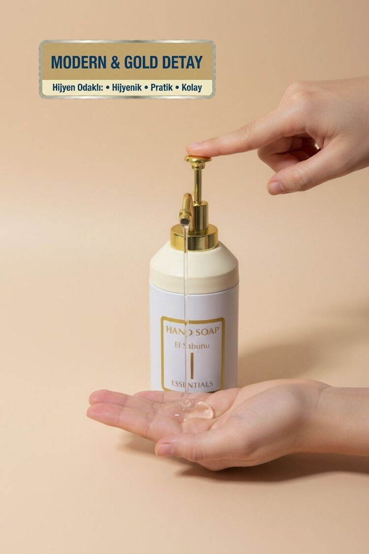 Standlı Sıvı Sabunluk Seti | El Sabunu  Bulaşık Sabunu | Metal Stant | 350 ML | Metal